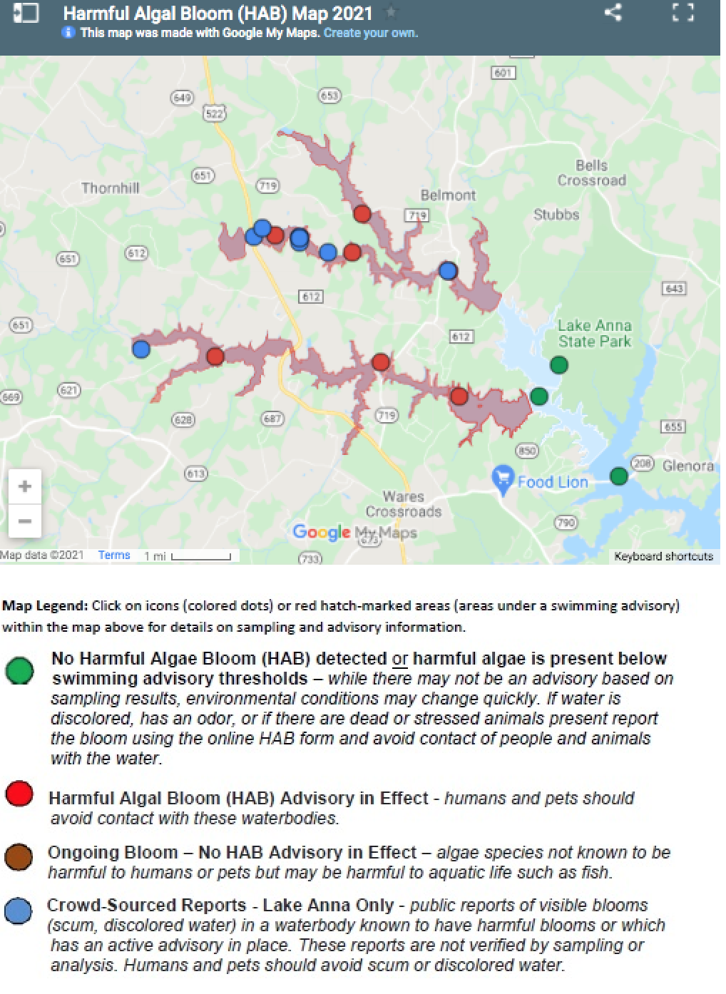 More algae blooms found at Lake Anna